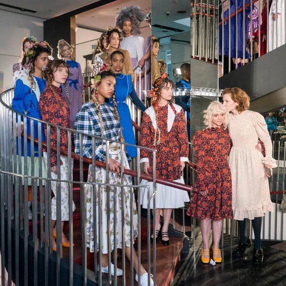 BATSHEVA Runway Collection Prairie Dress Grape Print - Picture 6 of 9